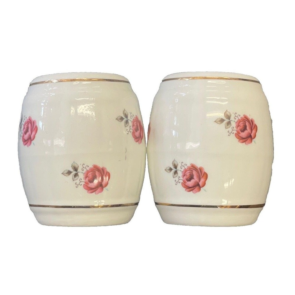 Sandford‎ Fine Bone China Salt Pepper Shakers With Pink Roses